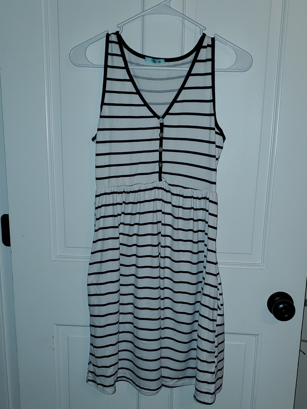 PS Kate Striped Sleeveless Summer Dress - Black and White